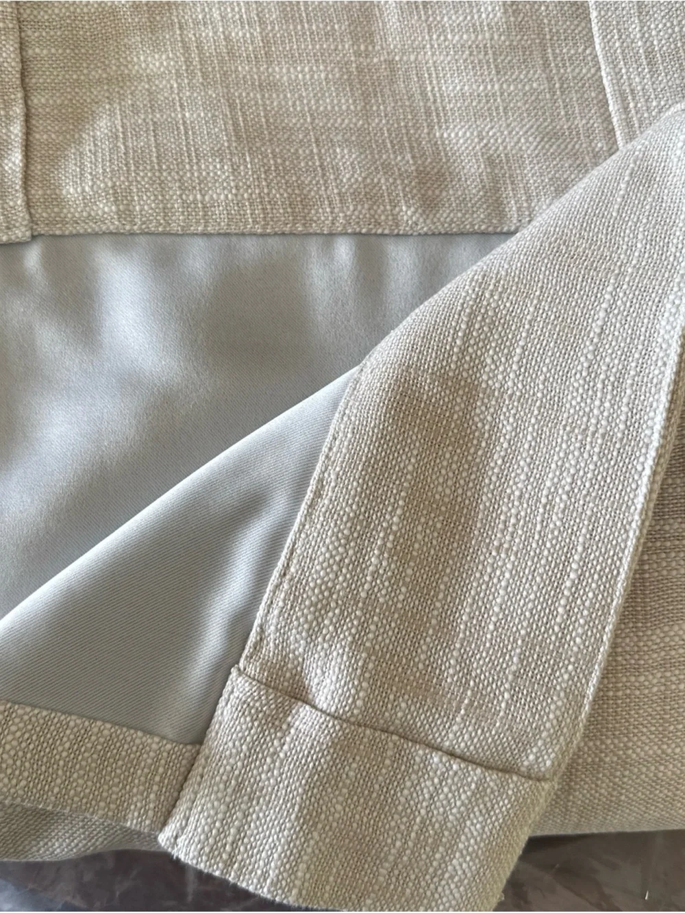 New Quince 100% textured cotton room darkening curtain 1 panel natural ivory